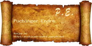 Puchinger Endre névjegykártya